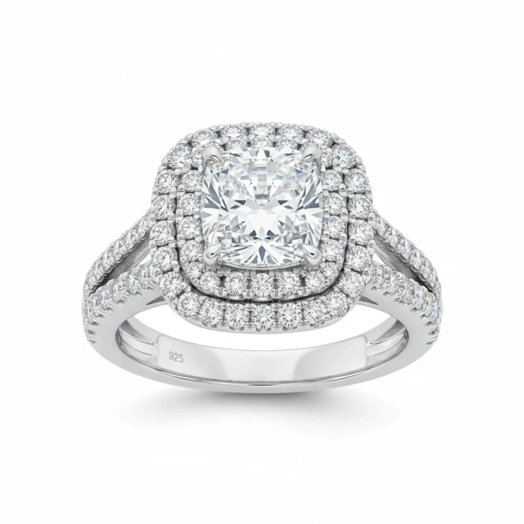 טבעת כסף לבן